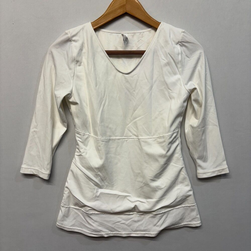 FLEXEES MAIDENFORM Women Shapewear Tummy Control Top Shirt Large White B377 -22